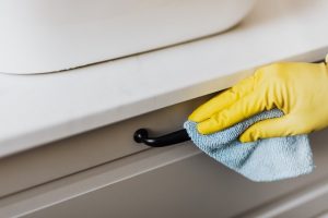 how to clean cabinet hardware